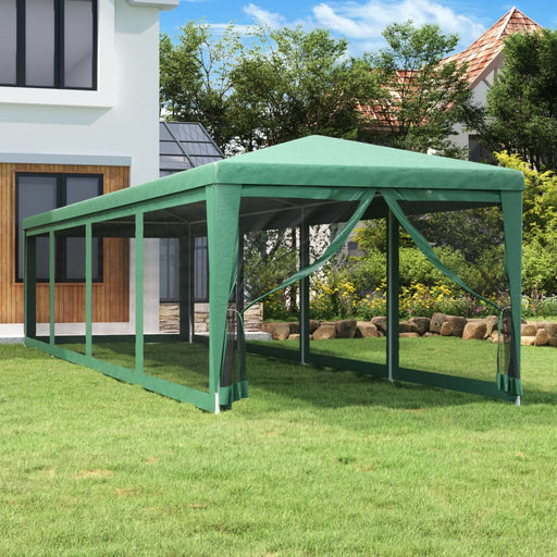 Cort de petrecere cu 10 pereți din plasă, verde, 3x12 m, HDPE - WALTI WALTI