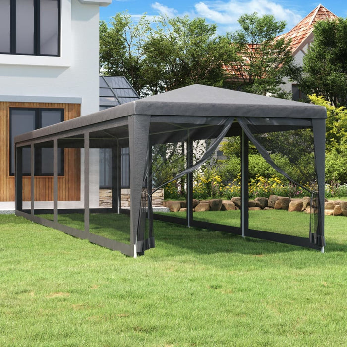 Cort de petrecere cu 10 pereți din plasă, antracit, 3x12 m HDPE - WALTI WALTI