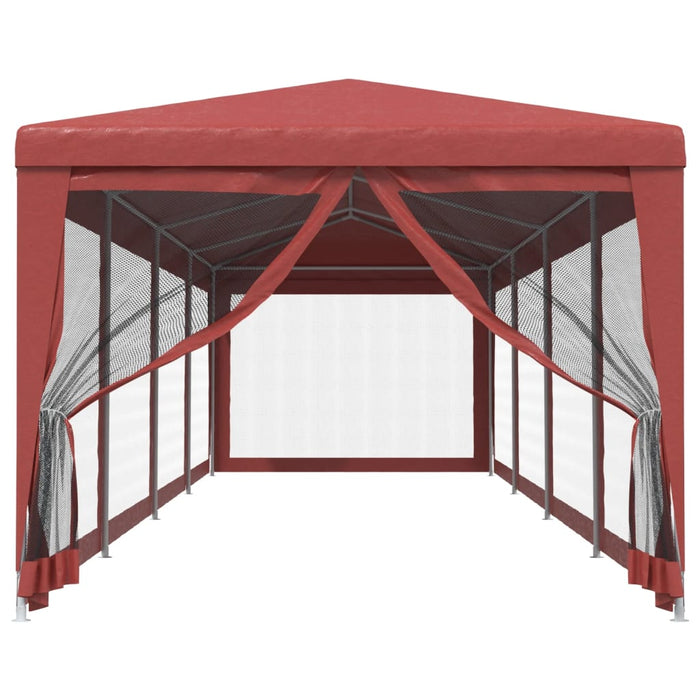 Cort de petrecere cu 10 pereți din plasă, roșu, 3x12 m, HDPE - WALTI WALTI