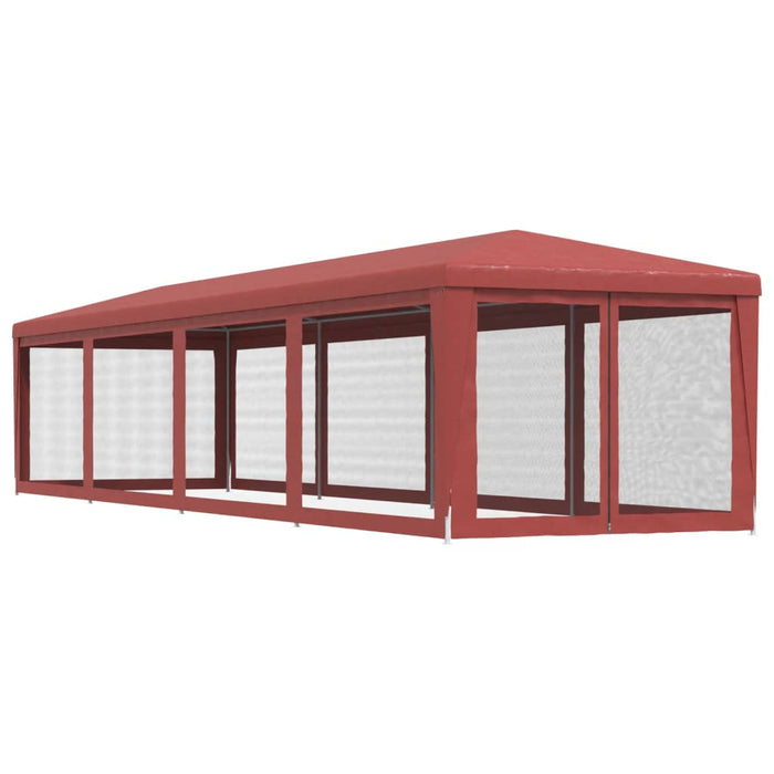 Cort de petrecere cu 10 pereți din plasă, roșu, 3x12 m, HDPE - WALTI WALTI