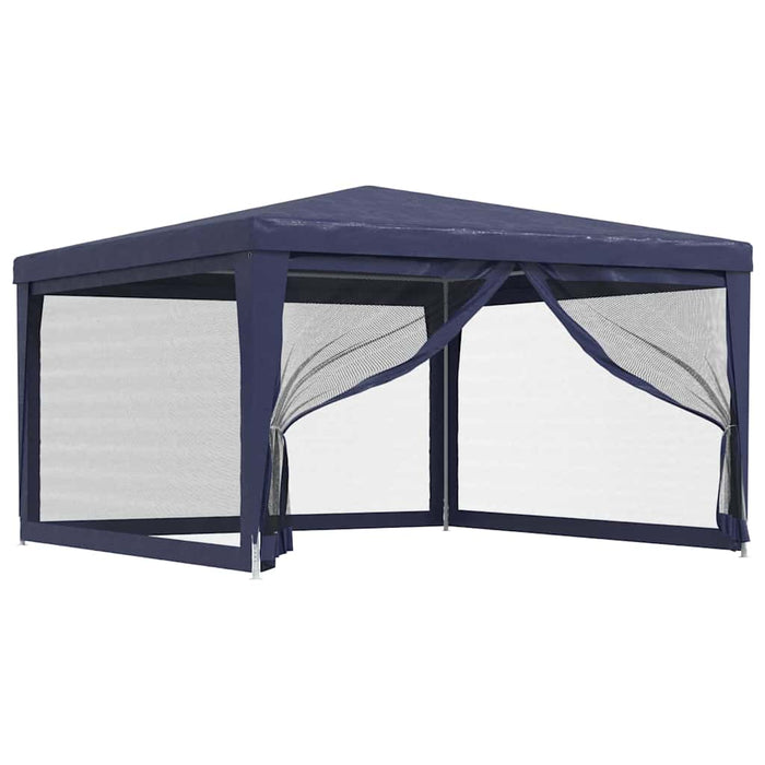 Cort de petrecere cu 4 pereți din plasă, albastru, 4x4 m, HDPE WALTI
