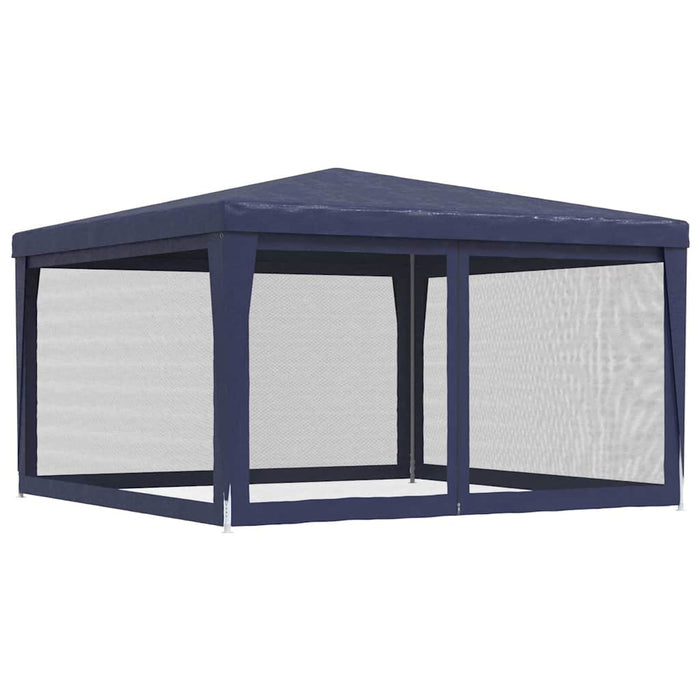 Cort de petrecere cu 4 pereți din plasă, albastru, 4x4 m, HDPE WALTI