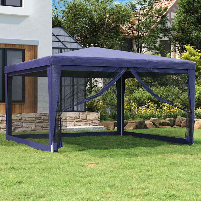 Cort de petrecere cu 4 pereți din plasă, albastru, 4x4 m, HDPE WALTI