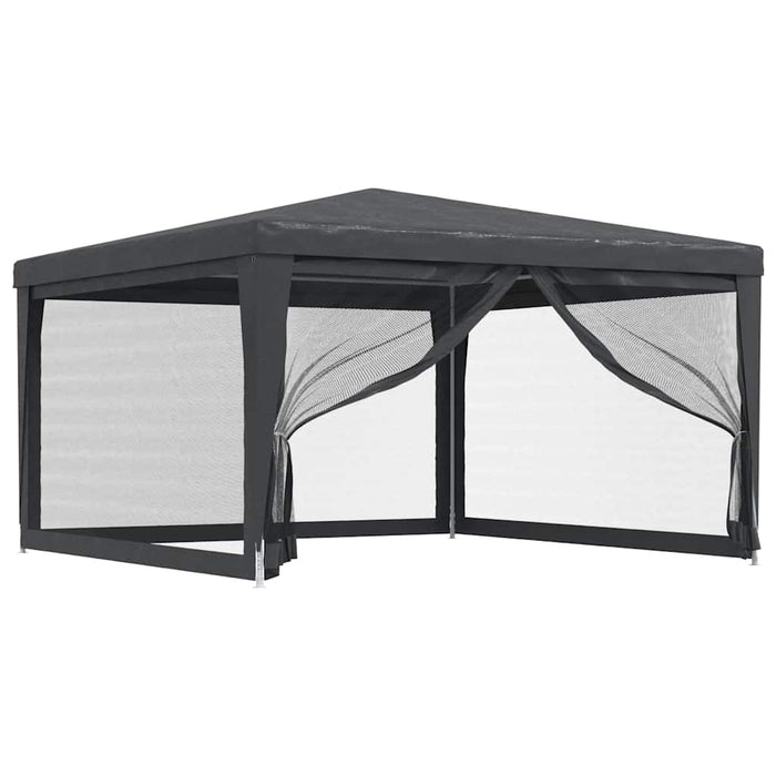 Cort de petrecere cu 4 pereți din plasă, antracit, 4x4 m, HDPE WALTI