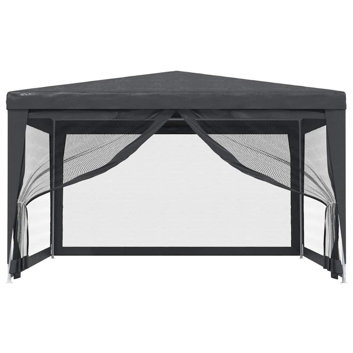 Cort de petrecere cu 4 pereți din plasă, antracit, 4x4 m, HDPE WALTI