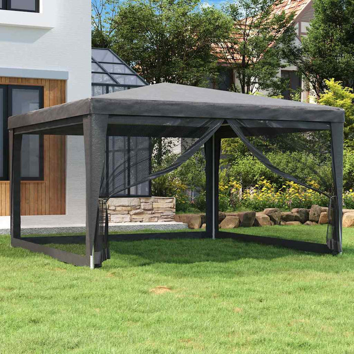 Cort de petrecere cu 4 pereți din plasă, antracit, 4x4 m, HDPE WALTI