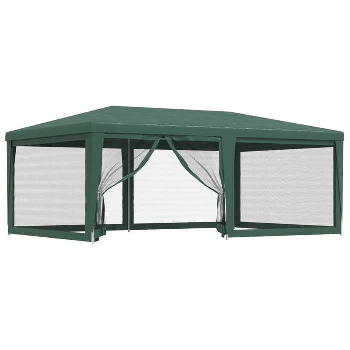 Cort de petrecere cu 6 pereți din plasă, verde, 6x4 m, HDPE WALTI