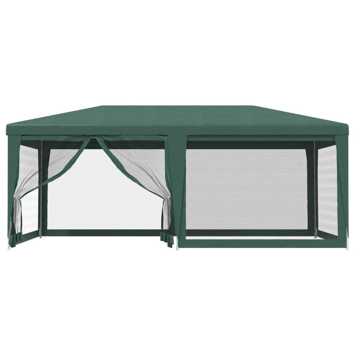 Cort de petrecere cu 6 pereți din plasă, verde, 6x4 m, HDPE WALTI