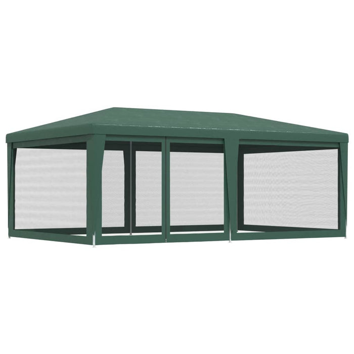 Cort de petrecere cu 6 pereți din plasă, verde, 6x4 m, HDPE WALTI