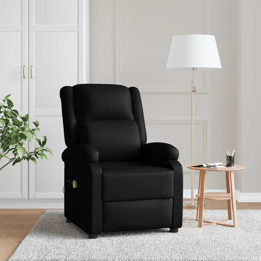 Fotoliu de masaj, negru, piele ecologică - WALTI WALTI