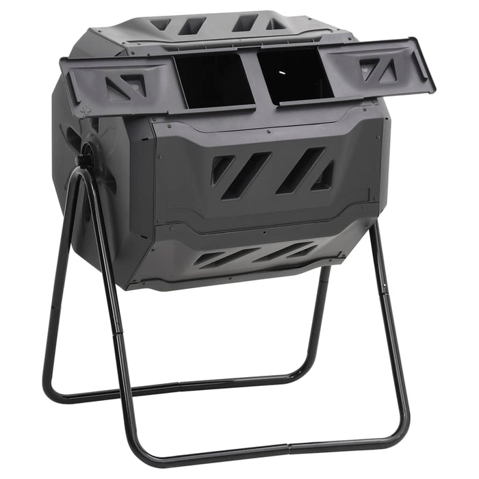 Recipient de compost de grădină, negru, 73x64x95 cm, 160 L - WALTI WALTI