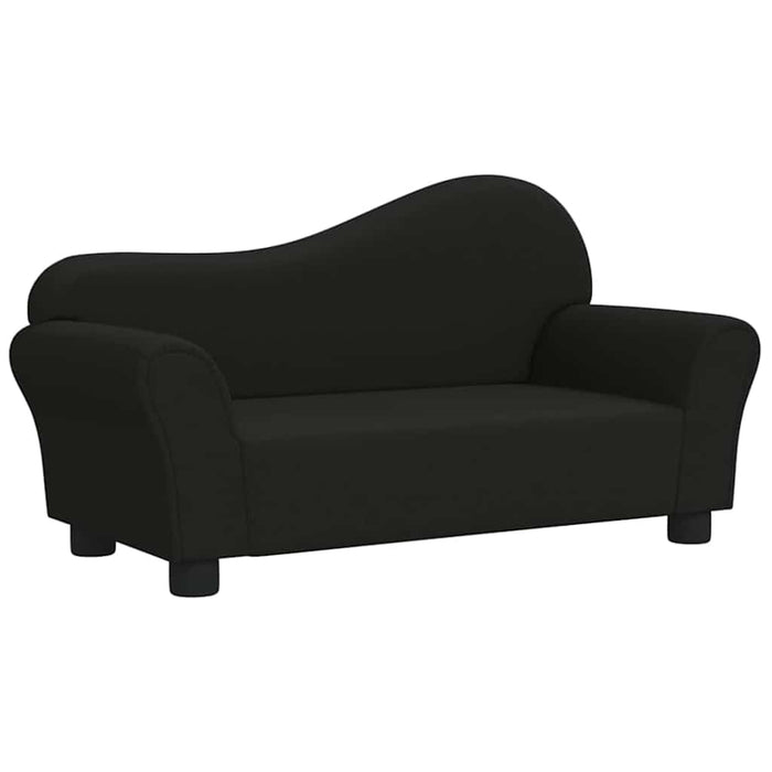 Canapea pentru copii, negru, material textil WALTI