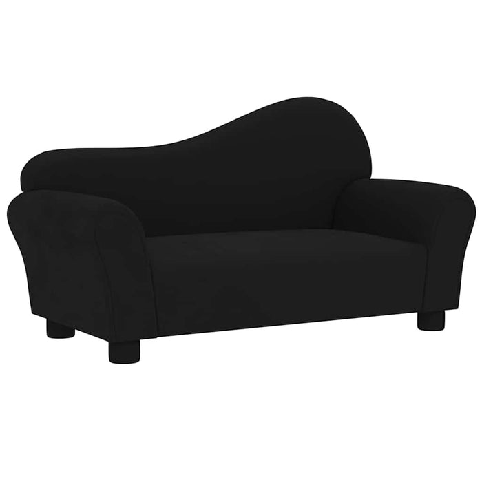 Canapea pentru copii, negru, catifea WALTI