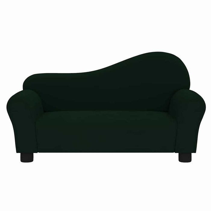 Canapea pentru copii, verde închis, catifea WALTI