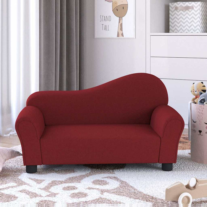 Canapea pentru copii, roșu vin, material textil WALTI