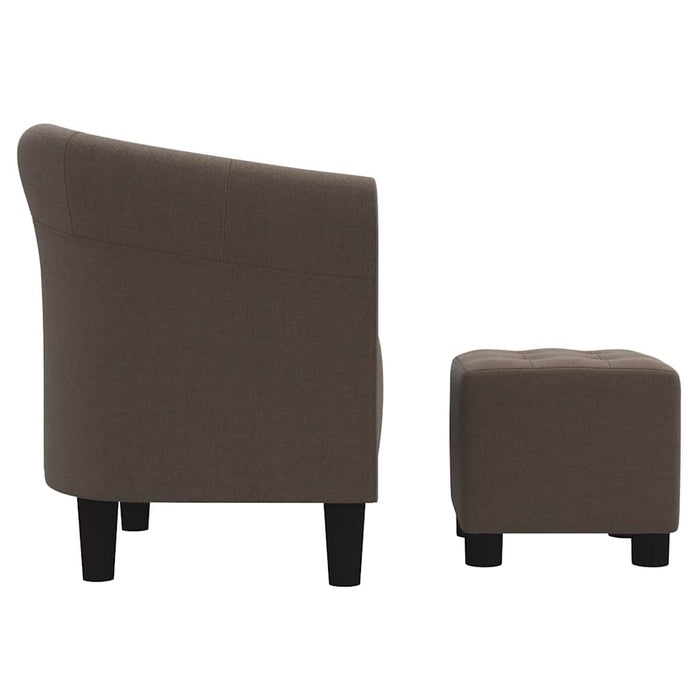 Fotoliu cu taburet pentru picioare, gri taupe, material textil WALTI
