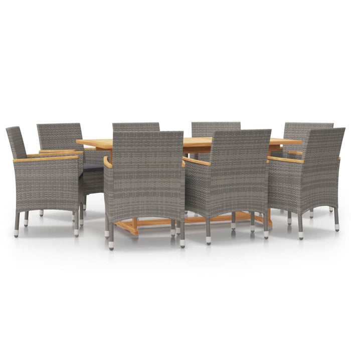 Set mobilier de grădină cu perne, gri, 9 piese WALTI