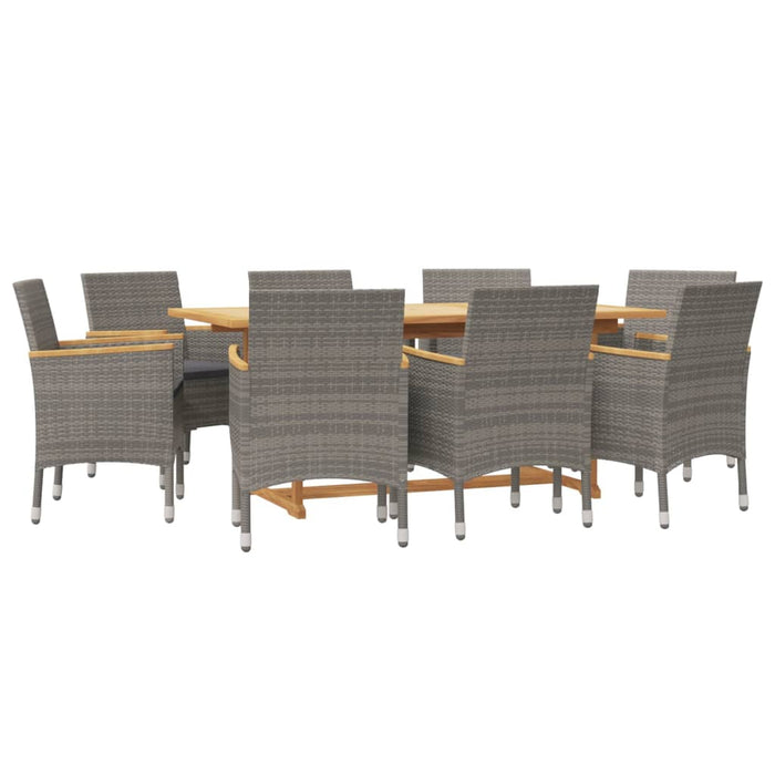 Set mobilier de grădină cu perne, gri, 9 piese WALTI