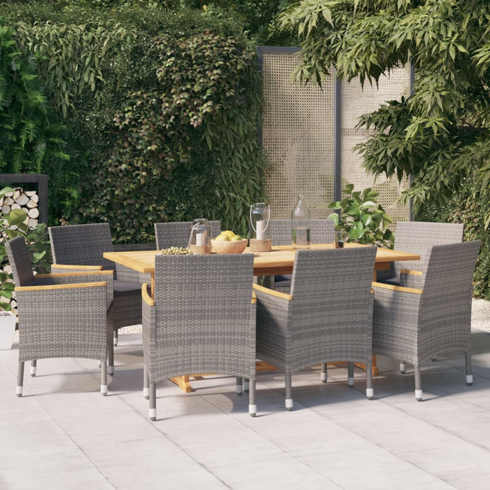 Set mobilier de grădină cu perne, gri, 9 piese WALTI