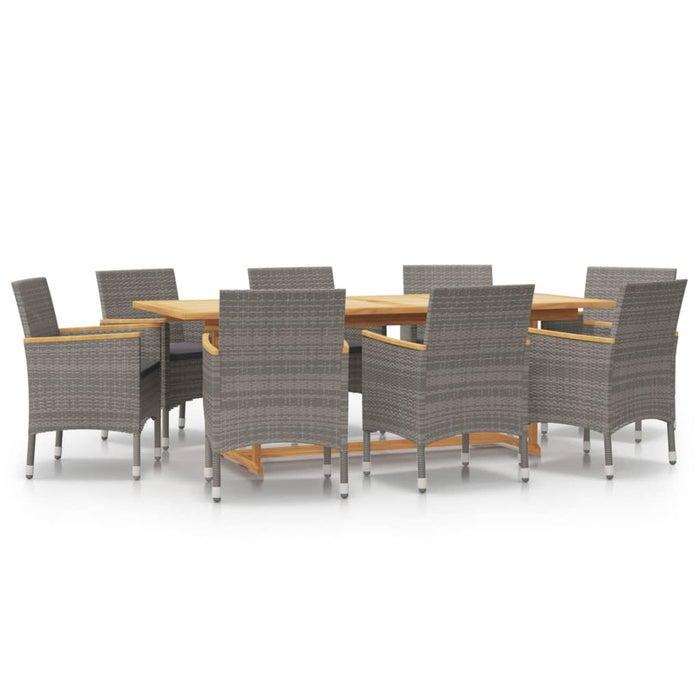 Set mobilier de grădină cu perne, gri, 9 piese WALTI