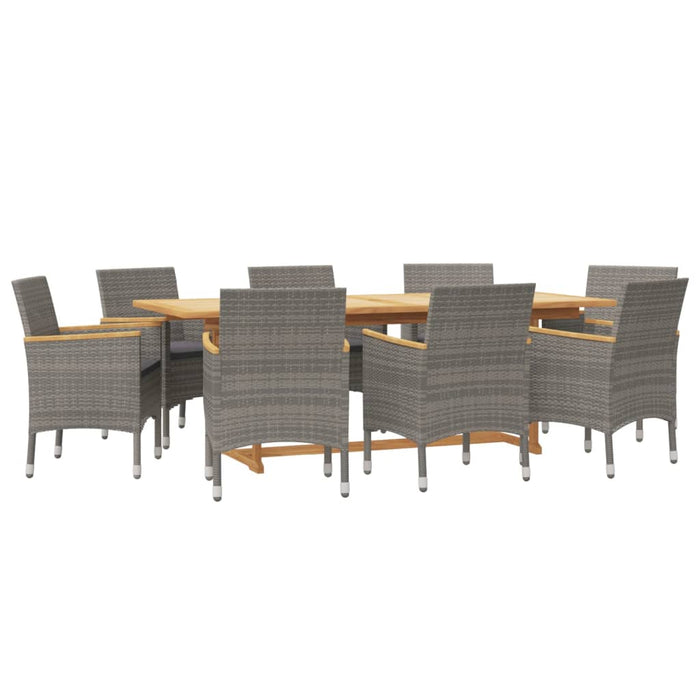 Set mobilier de grădină cu perne, gri, 9 piese WALTI