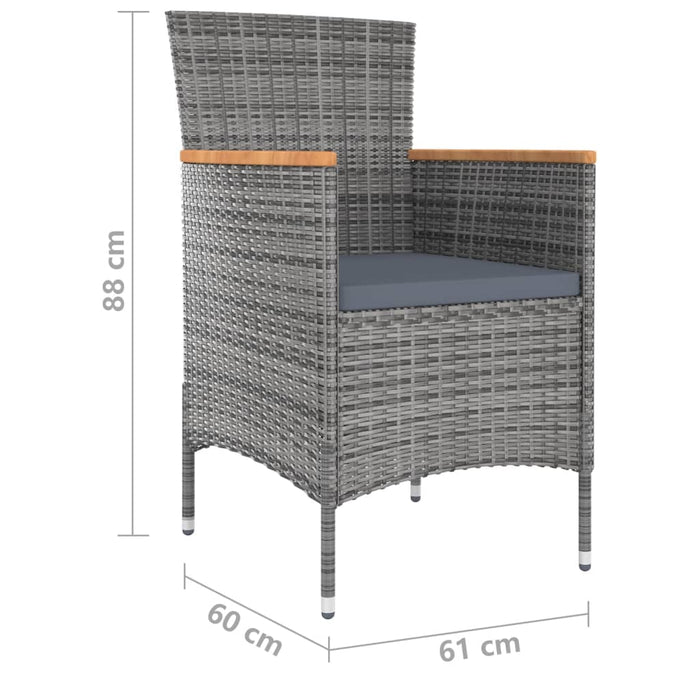Set mobilier de grădină cu perne, gri, 9 piese WALTI