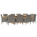 Set mobilier de grădină cu perne, 11 piese, gri - WALTI WALTI