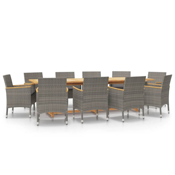Set mobilier de grădină cu perne, 11 piese, gri WALTI