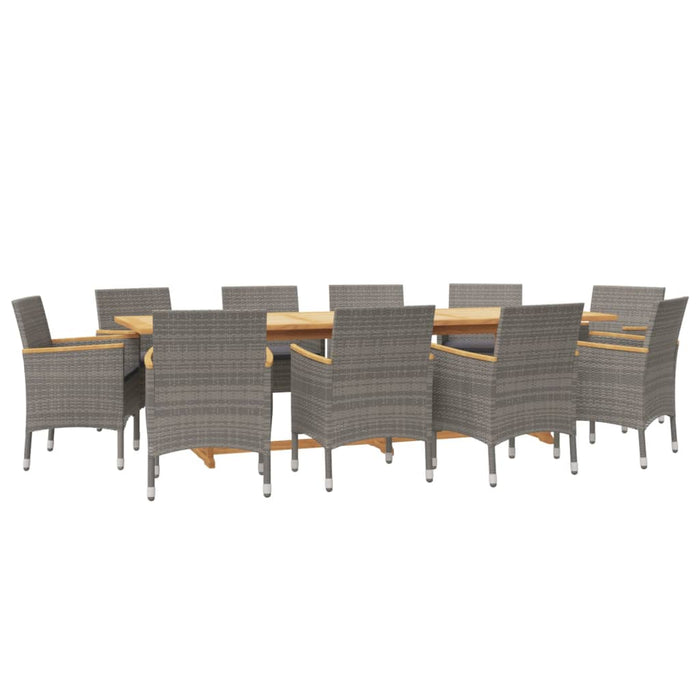 Set mobilier de grădină cu perne, 11 piese, gri WALTI