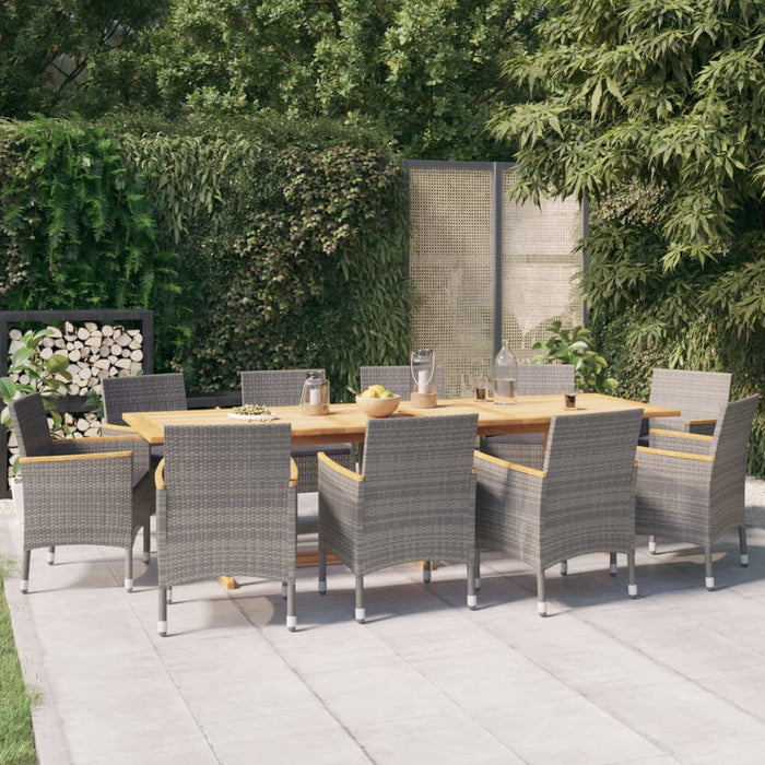 Set mobilier de grădină cu perne, 11 piese, gri WALTI