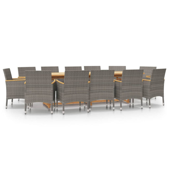 Set mobilier de grădină cu perne, 13 piese, gri WALTI