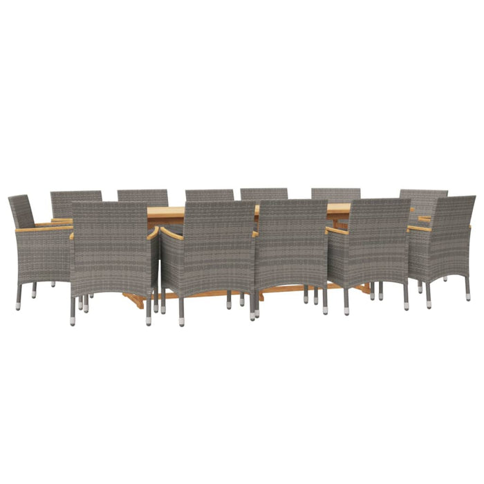 Set mobilier de grădină cu perne, 13 piese, gri WALTI