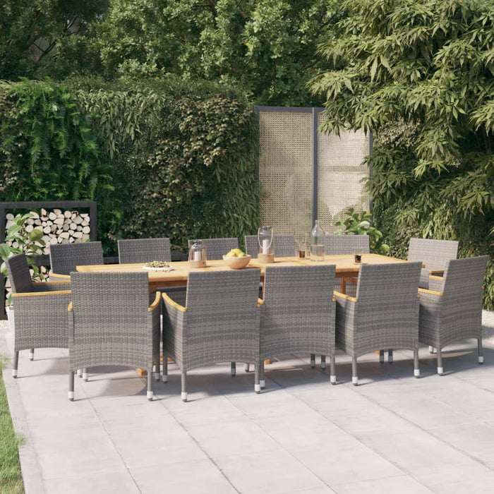 Set mobilier de grădină cu perne, 13 piese, gri WALTI