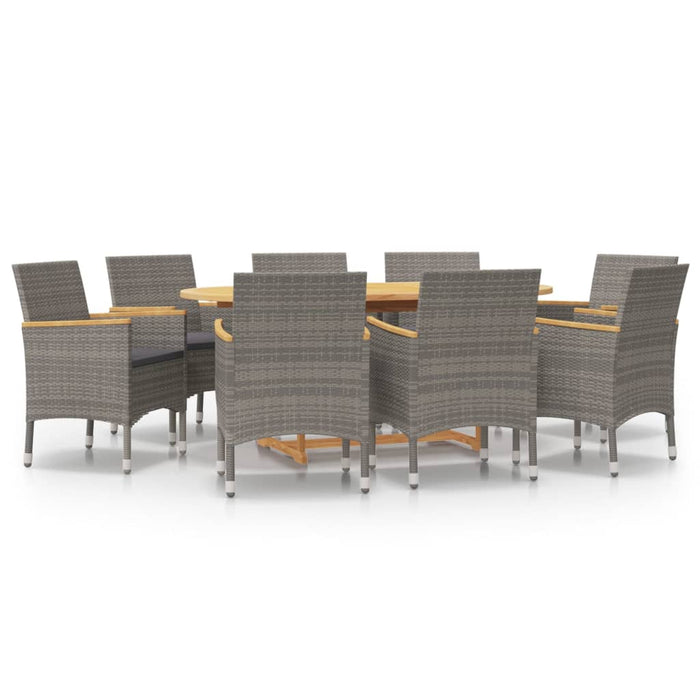 Set mobilier de grădină cu perne, 9 piese, gri - WALTI WALTI