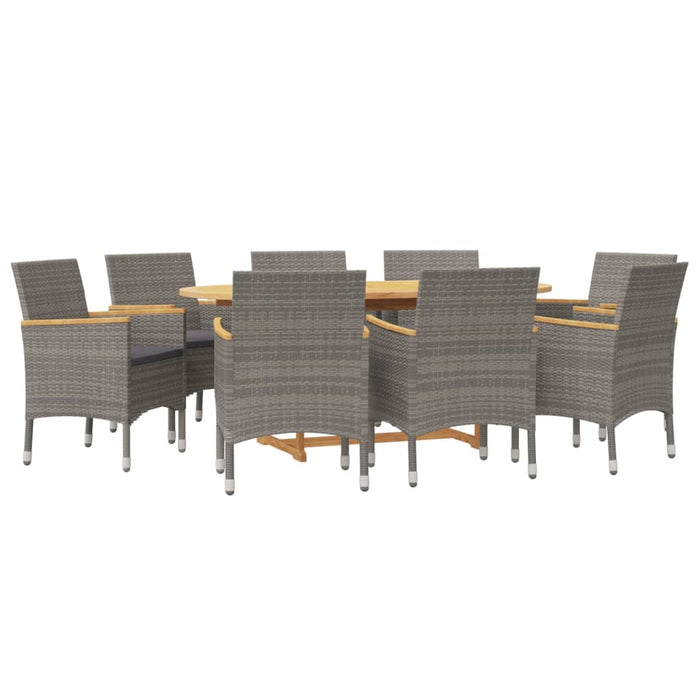 Set mobilier de grădină cu perne, 9 piese, gri - WALTI WALTI