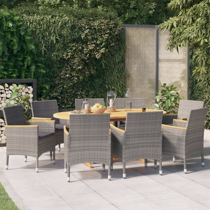 Set mobilier de grădină cu perne, 9 piese, gri - WALTI WALTI