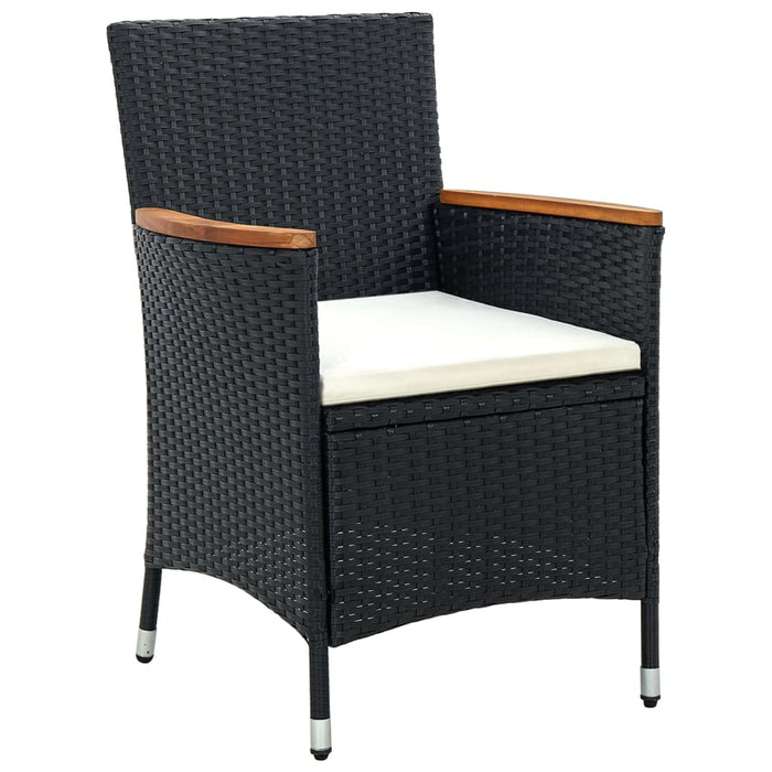 Set mobilier de grădină cu perne, negru, 9 piese WALTI