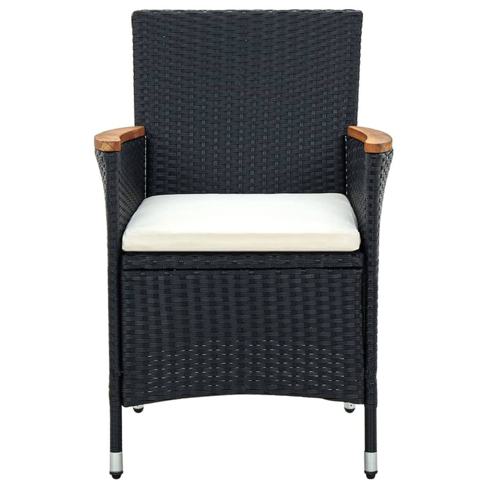 Set mobilier de grădină cu perne, negru, 9 piese WALTI