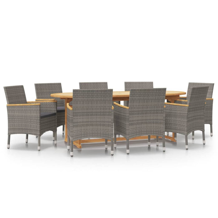 Set mobilier de grădină cu perne, 9 piese, gri - WALTI WALTI