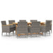 Set mobilier de grădină cu perne, 9 piese, gri - WALTI WALTI