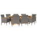Set mobilier de grădină cu perne, 9 piese, gri - WALTI WALTI