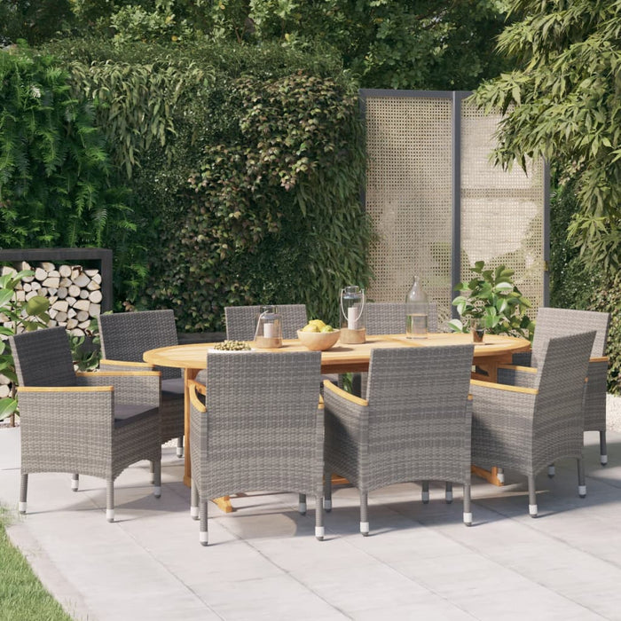 Set mobilier de grădină cu perne, 9 piese, gri - WALTI WALTI