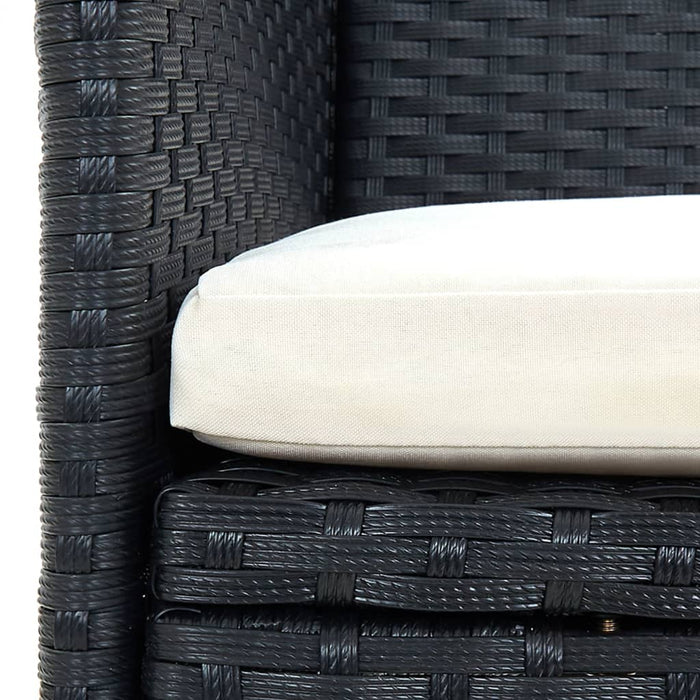 Set mobilier de grădină cu perne, negru, 11 piese WALTI