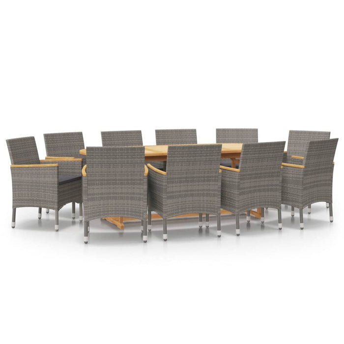 Set mobilier de grădină cu perne, 11 piese, gri - WALTI WALTI