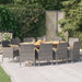 Set mobilier de grădină cu perne, 11 piese, gri - WALTI WALTI