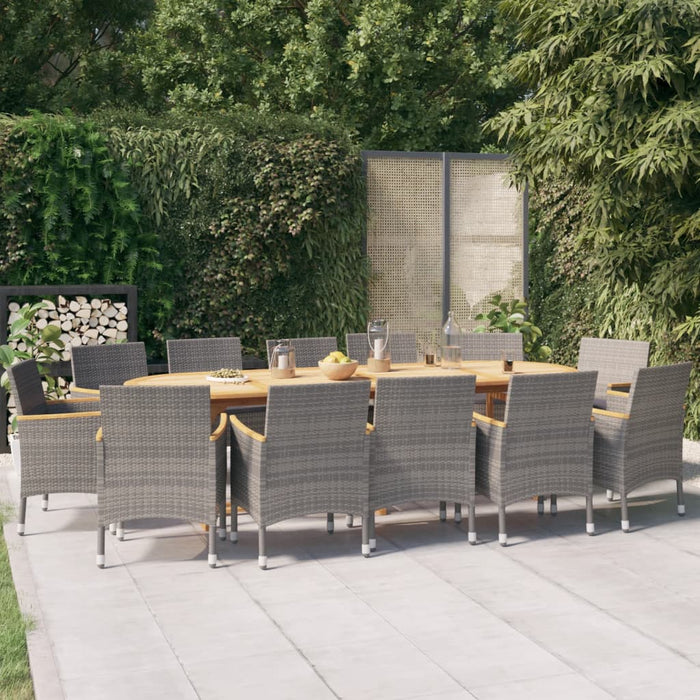Set mobilier de grădină cu perne, 13 piese, gri - WALTI WALTI