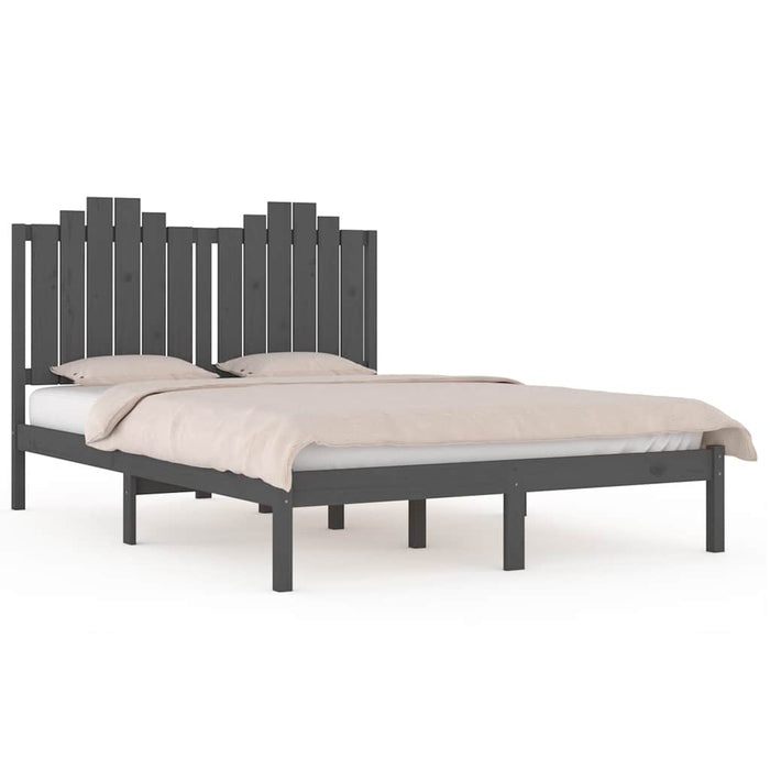 Cadru de pat mic dublu, gri, 120x190 cm, lemn masiv de pin WALTI