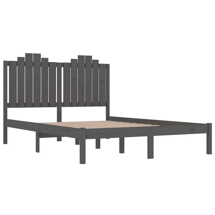 Cadru de pat mic dublu, gri, 120x190 cm, lemn masiv de pin WALTI