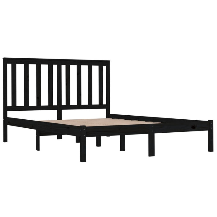 Cadru de pat, negru, 140x190 cm, lemn masiv de pin - WALTI WALTI