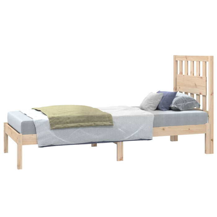 Cadru de pat mic single, 75x190 cm, lemn masiv de pin - WALTI WALTI